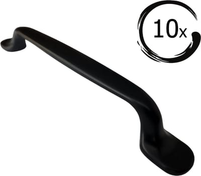 10X Handgrepen Zwart RVS - Boormaat 96mm - Greepjes - Handgreep - Handgrepen keukenkastjes - Handvatten - Meubelgreep Zwart - Handgrepen voor deurtjes