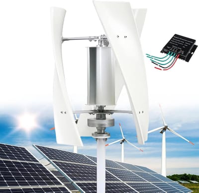 Verticale Windturbine - Energie Generator - Duurzame Energie - Lage Opstartwindsnelheid - Diameter 53cm - Wit