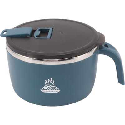 Roestvrijstalen Instant Noedels Kom 900ml Noedels Kom met Deksel voor Studentenflat Kantoor L blauw