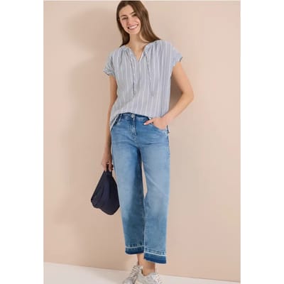 Blouse met hangende schouder en structuur