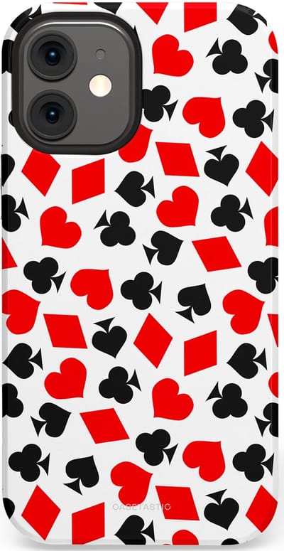 Casetastic Hoesje Geschikt voor Apple iPhone 12 Mini - Stijlvolle Beschermende Duo-layer Case - Harten spel