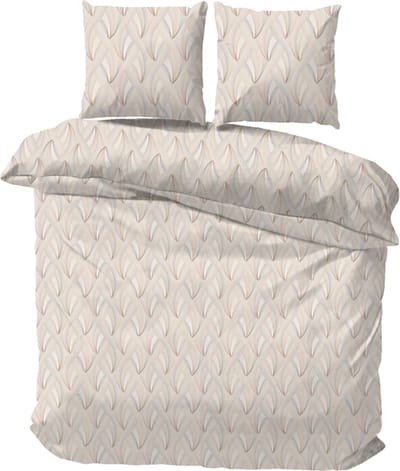 iSleep Dekbedovertrek Linda - Eenpersoons - 140x200/220 cm - Natural