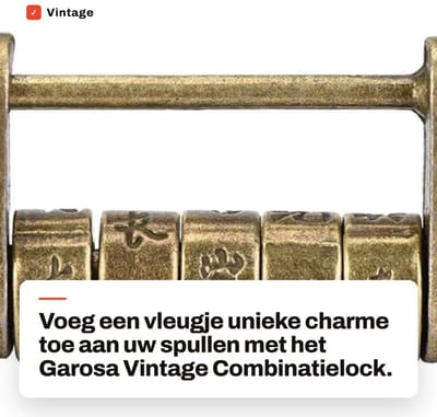 Dailygoods- Combinatieslot Uniek Retro Ontwerp - Vintage Hangslot - Antiek Cijferslot - Robuust Zinklegering - Geschikt voor Sieradenkist - Inclusief Wachtwoord - Vintage Slot
