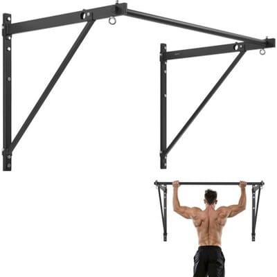 VEVOR optrekstang voor aan de muur, verstelbare diepte 559/762 mm vanaf de muur, stalen trainingsstangen voor het bovenlichaam, optrekstation (draagvermogen 200 kg), voor de sportschool