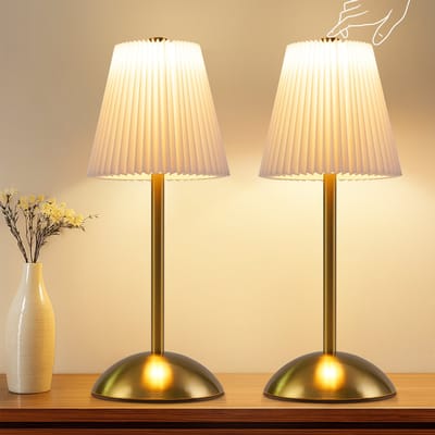 NETTLIFE Tafellamp LED 2 Stuks - wit - Touch Dimbaar 3 Kleurtemperaturen - USB Oplaadbaar Draadloos - Voor Eetkamer Slaapkamer Woonkamer Hotel Buiten
