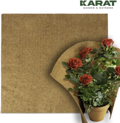 FLOORDIREKT Kokosmat - Koudebescherming voor Planten - Vloerbedekking & Opvulmateriaal - Biologisch Afbreekbaar - 1 x 1 m