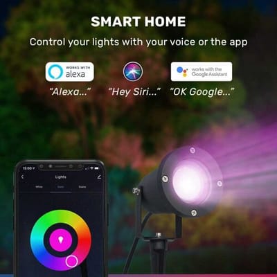 HOFTRONIC SMART Sydney Smart prikspot - Wifi + Bluetooth - 5,5 Watt - IP65 - Bestuurbaar via app - Google Home, Amazon Alexa en Siri - Zwart -
