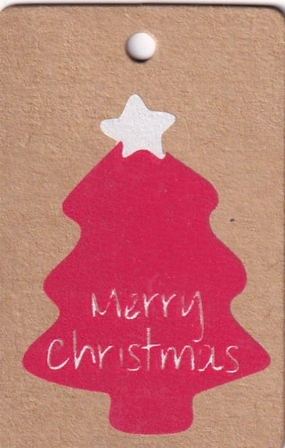 Bloemenkaartjes - 25 Stuks - Mini Kerstboom Kaartjes – 4.5 x 7 cm - Bloemist – Merry Christmas – KK-007