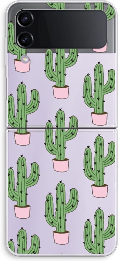 Case Company® - Hoesje geschikt voor Samsung Galaxy Z Flip4 hoesje - Cactus Lover - Soft Cover Telefoonhoesje - Bescherming aan alle Kanten en Schermrand