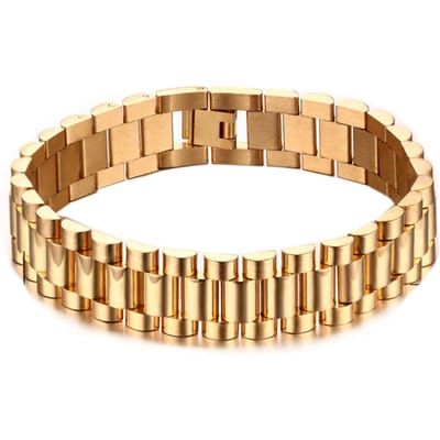 Gouden Link Ketting Polsband Decoratie Modieuze Eenvoudige Geometrische Vorm Dikke Link Armband Goud goud