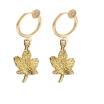 Klem oorbellen goudkleurig blad- geen gaatje- Charme Bijoux