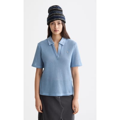 Scotch & Soda Crochet Polo Faded Denim Taglia: XS | Polo Outlet | Donna | Blu