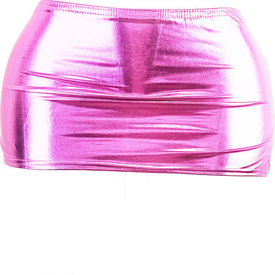 BamBella® - Rok - Maat onesize - Shiny Glans Wetlook mini rokje Super shine metallic Glans ZilverkleurigLame