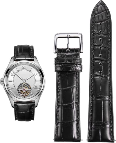 Crocodile Geëmbosseerde Horlogeband van Leer 18mm tot 24mm - Vintage Stijl, Duurzaam en Comfortabel
