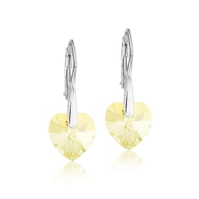 Montebello Oorbellen Lily HZ86 - 925 Zilver Gerhod.- Swarovski Hart - Ø10mm - 25mm