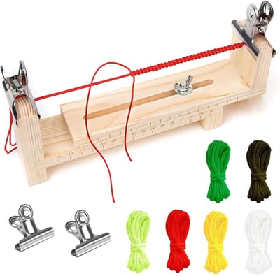 Dailygoods- Armbandmaker Houten Jig - Verstelbare Paracord Jig - DIY Craft Tool - Armband Kit - Vlechten/Weven - Afmetingen 22x4,5x8,7 cm - Weefmachine