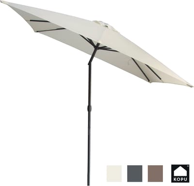 Kopu® Alicante - Parasol Vierkant 230x230 cm met Windvanger - Creme