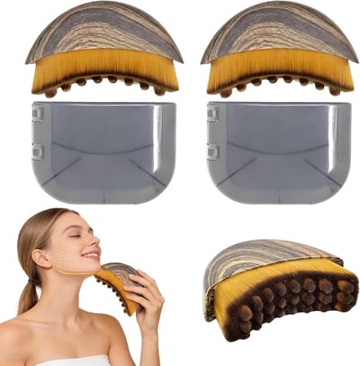 Set van 2 Lymfedrainage Gezichtsborstels voor Contouren van Kaaklijn en Kin, Perfect voor Gezichtsmassage en Huidverzorging