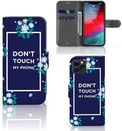 Apple iPhone 11 Pro Portemonnee Hoesje Flowers Blue DTMP