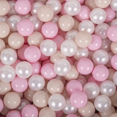 KiddyMoon Ballenbak 100 Ballen 7 cm - Voor Ballenbak Speeltenten - Kleurrijk - Pastelbeige Poederroze Parel