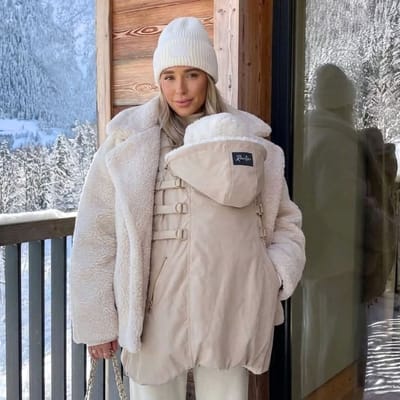ROOKIE Baby Draagzak cover winter - Beschermt tegen kou en regen - Babydrager hoes vanaf geboorte - Beige