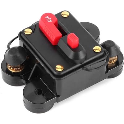Porte-fusible de système audio de voiture Disjoncteur automatique 12V‑24V CC Auto Bateau Protection stéréo 30A, 78x51x38mm 40A