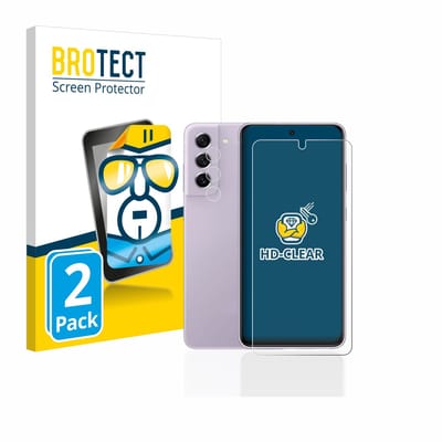BROTECT - Screenprotector voor Samsung Galaxy S21 FE 5G (Voor+Camera) - Folie Beschermfolie transparant 2 Stuks