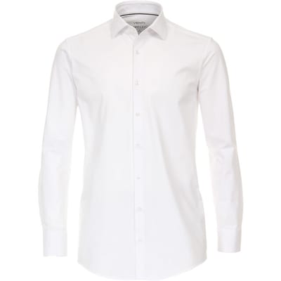 VENTI modern fit overhemd - jersey - wit - Strijkvriendelijk - Boordmaat: 42