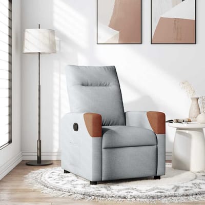vidaXL - Fauteuil - verstelbaar - stof - lichtgrijs