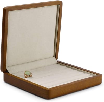 Houten Sieradenkist - Opbergdoos Organizer - Sieraden Opbergen - Luxe Microvezel Voering - 16 x 18 x 4 cm
