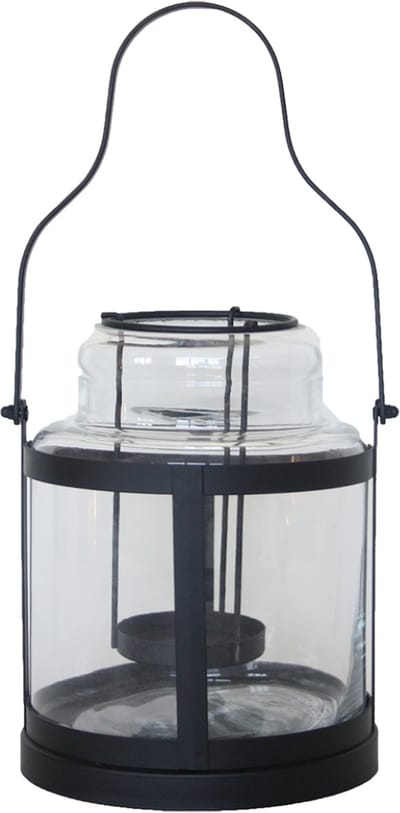 Windlicht S 21,9 cm hoog - Sfeerverlichting - Tuinkaarsen - Lantaarns - Windlichten - Theelichthouders - Kandelaren - Fakkels en kaarsen - Tuindecoratie - Winter - Zomer - Metaal - Cadeau - Geschenk - Nieuwjaar - Kerst