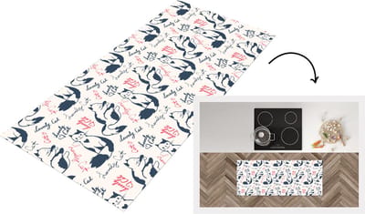 Keukenloper - Loper keuken - Patronen - Kat - Quote - 120x50 cm - Keukenloper vinyl