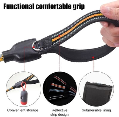 Dailygoods- Hondenriem Hoog Draagvermogen - Korte Verkeerslijn - Reflecterend Nylon - 360° Draaibare Sluiting - Zachte Gevoerde Handgreep - Voor Middelgrote/Grote Honden - Hondentuig