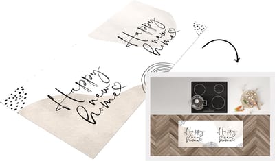 Keukenloper - Loper keuken - Quotes - Geluk - Verhuizen - 120x50 cm - Keukenloper vinyl