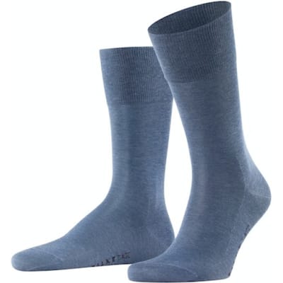 FALKE Tiago eenkleurig fil d'Ecosse katoen sokken heren blauw - maat 45-46