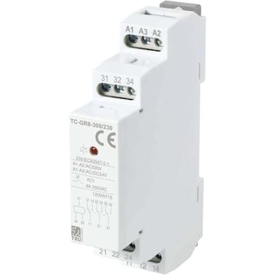 TRU COMPONENTS TC-GR8-308/230 Hulpschakelaar 3x wisselcontact 24 V/AC, 24 V/DC, 230 V/AC 8 A 1 stuk(s)