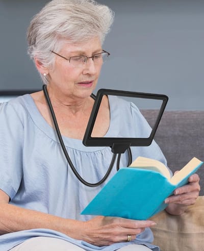 Handheld Vergrootglas met Flexibele Hals, 5X Vergroting voor Slechtzienden en Ouderen, Ideaal voor Lezen en Hobby's