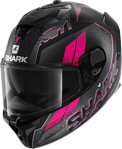 SHARK SPARTAN GT RYSER Motorhelm Integraalhelm Mat Zwart Antraciet Violet - Maat L