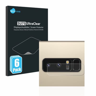Savvies - Screenprotector voor Samsung Galaxy Note 8 (ALLEEN Camera Lens) - Folie Beschermfolie transparant 6 Stuks