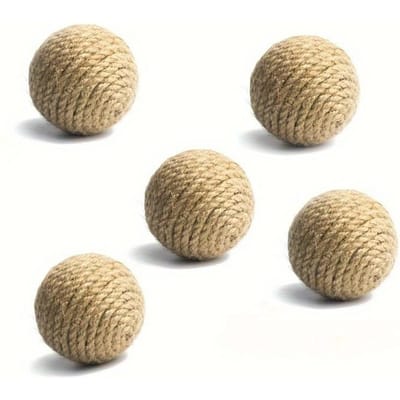 Natuurlijk Sisal Kat Speelgoed Ballen - Handgemaakt Krab- en Achtervolg Interactief Spel voor Binnenkatten, Duurzame & Veilige Materialen, Stimuleren Natuurlijke Jachtinstincten