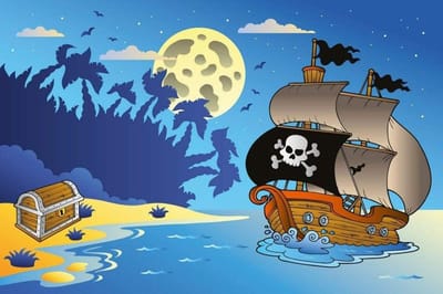 Fotobehang - Pirate Ship 375x250cm - Vliesbehang