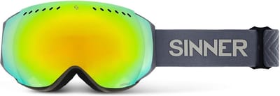 Sinner EMERALD skibril - Donker Grijs - Rode Lens