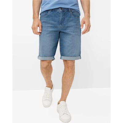Eurex Heren Bermuda  Style BRAD BLEACHED, denim lichtblauw, maat 54