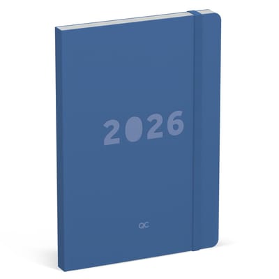 Agenda 2026 Lannoo Schreibtisch A5 QC Farbe 7 Tage/2 Seiten blau