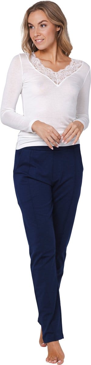 Pastunette Lounge/Pyjama Broek - Bio Katoen - Donkerblauw - Maat 44