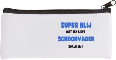 Akyol - super blij met een lieve schoonvader zoals jij Etui - Papa - de liefste schoonvader - vader cadeautjes - vaderdag - verjaardag - geschenk - kado - 20 bij 9 cm