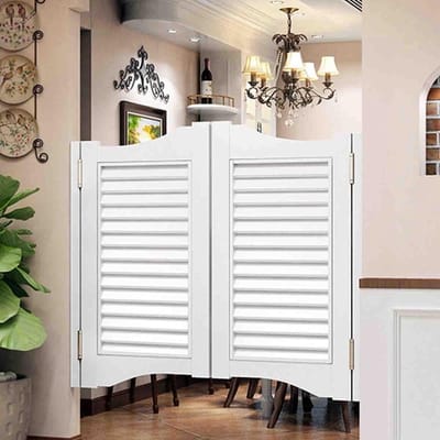 Houten Scharnierdeuren - Tweedelige Deuren - Ruimtes Verdelen - Automatisch Sluitend - 80x90cm - Wit