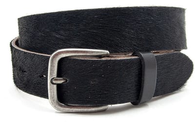 Dames ceintuur zwart cow skin - 4 cm breed - Leer - Jeans riem - Casual - Maat 90