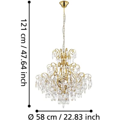 Stars of Light kroonluchter Fenoullet, messing, Ø 58 cm