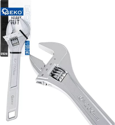 GEKO Verstelbare moersleutel - 250 mm - CRV staal - Ergonomisch - 0-34 mm opening